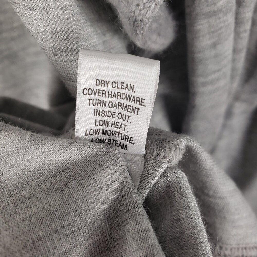 St. John Open Front Cardigan Gray Wool Contrast Drape Collar Womens Size Small - Picture 6 of 9